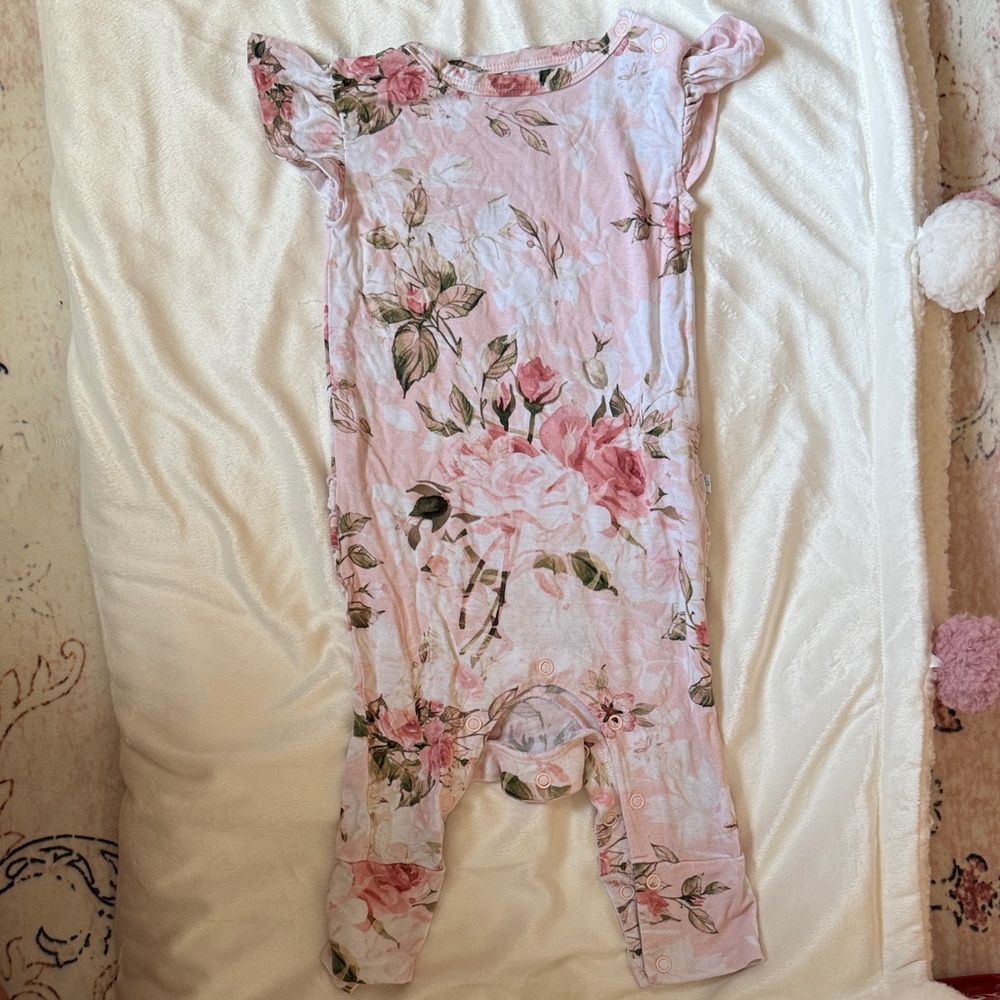 Posh Peanut Pink Floral Romper
